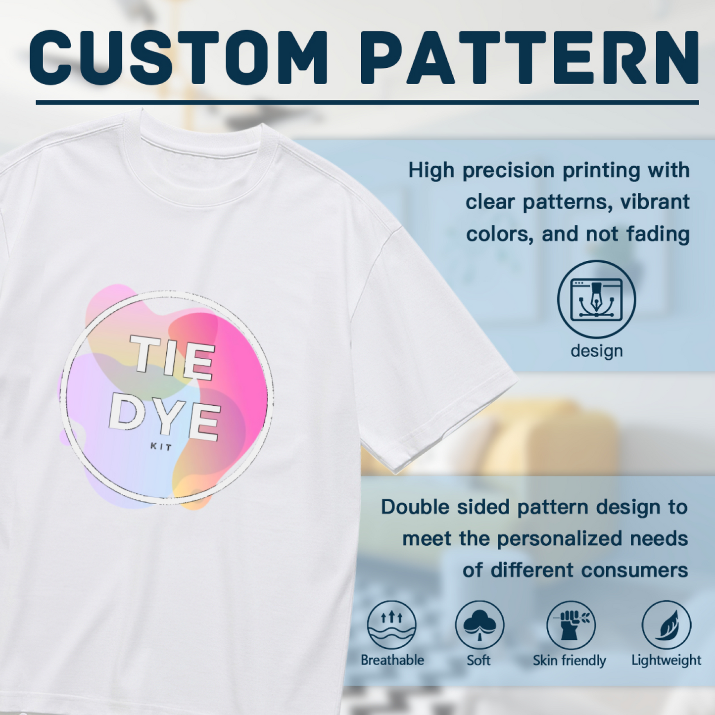 Soft Pastel Tie Dye Kit Minimal Print Tee
