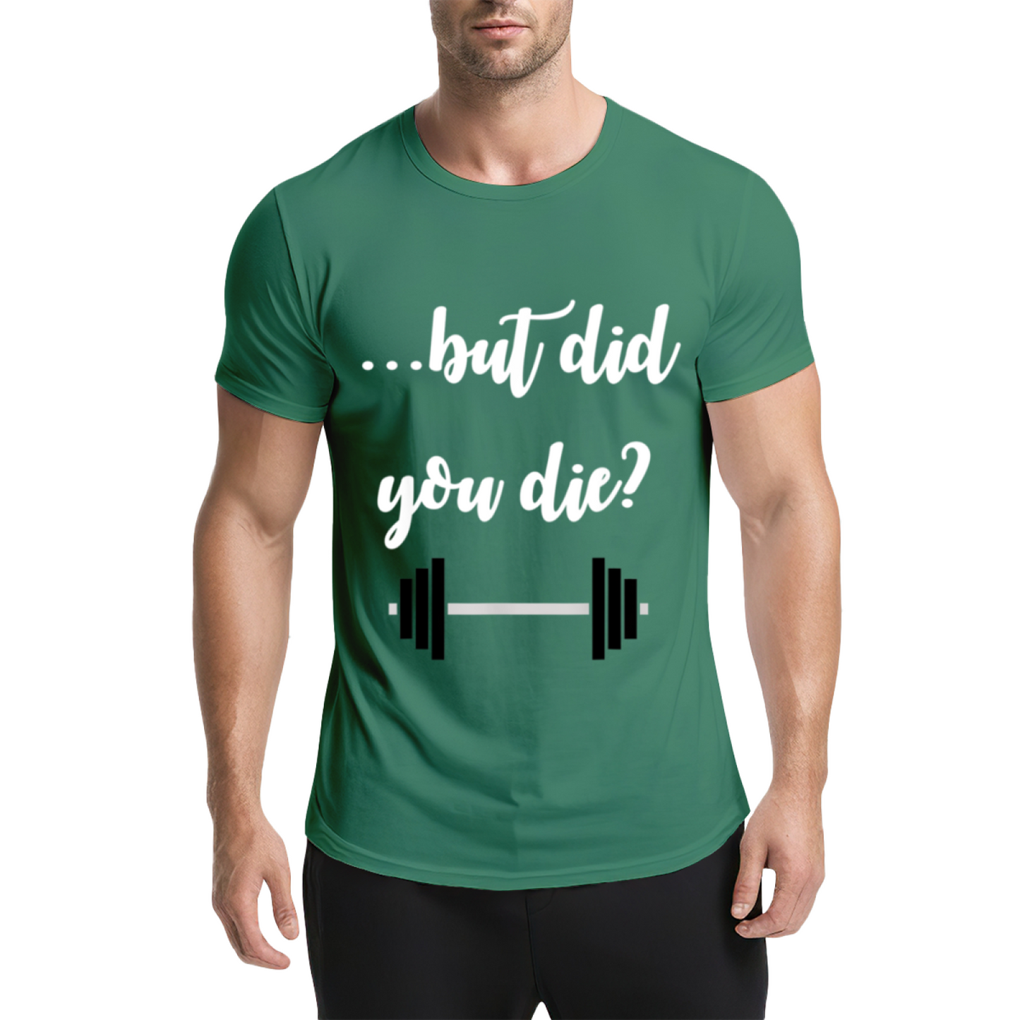 ...but did you die Funny Barbell Gym Workout Heather Tee