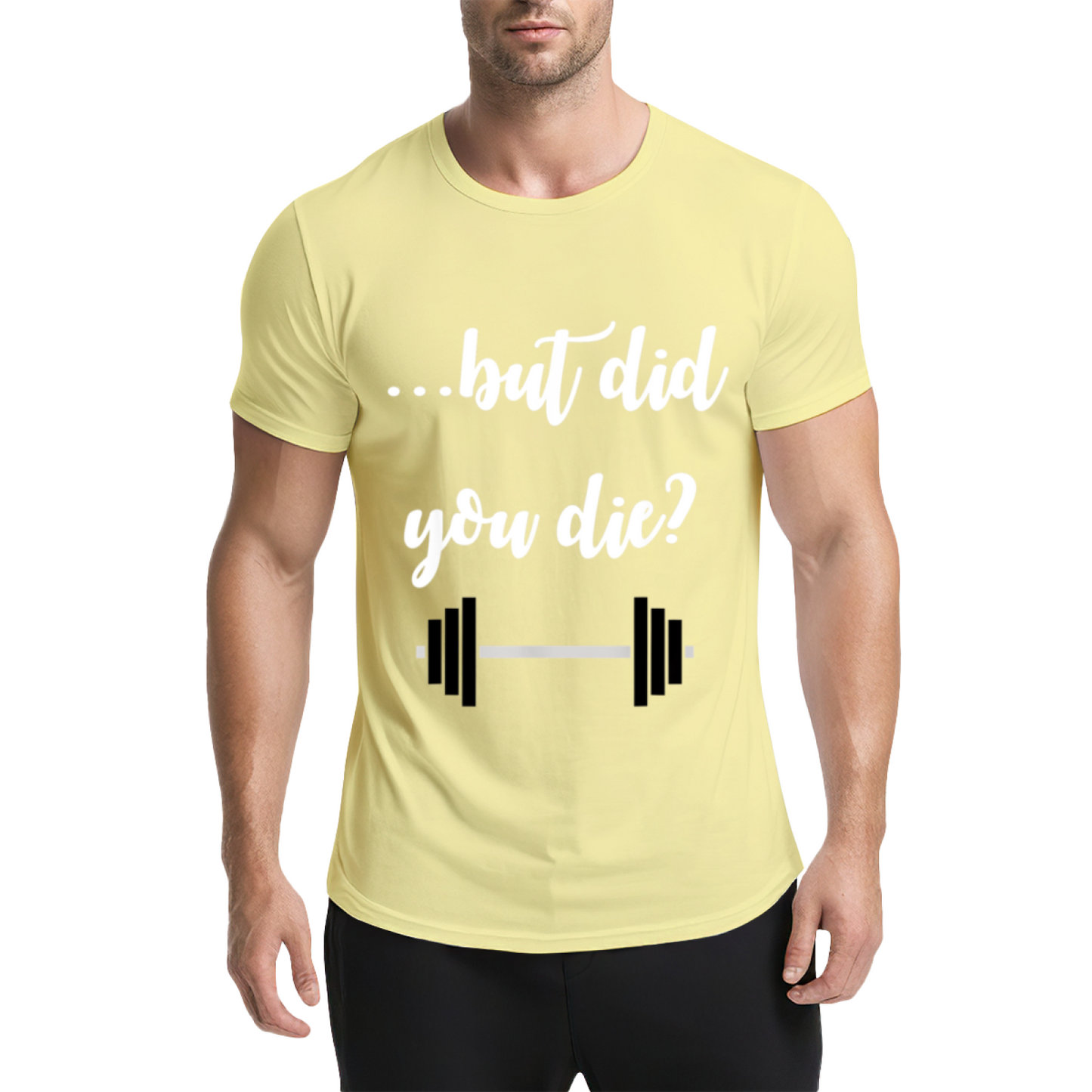 ...but did you die Funny Barbell Gym Workout Heather Tee