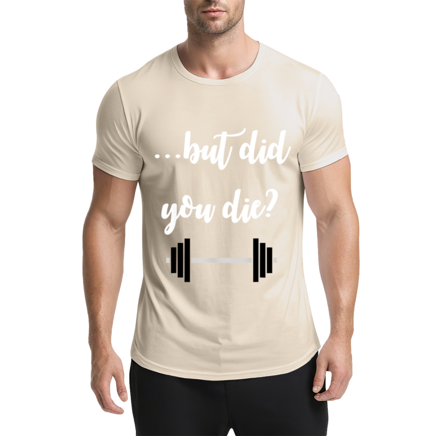 ...but did you die Funny Barbell Gym Workout Heather Tee