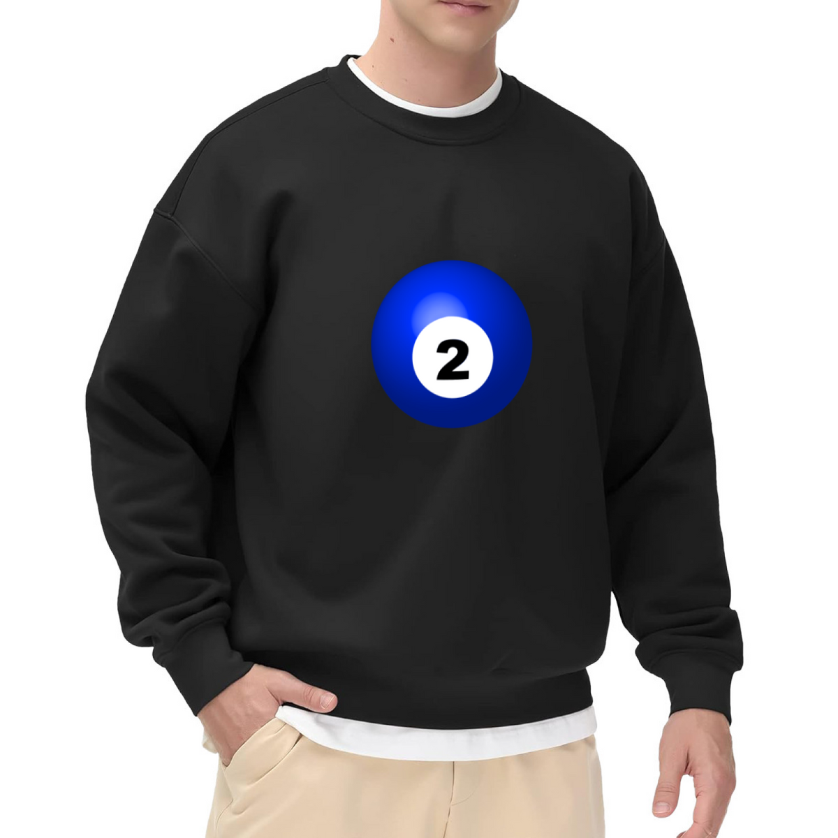 Billiard 2 Ball Retro Graphic Crewneck Sweatshirt