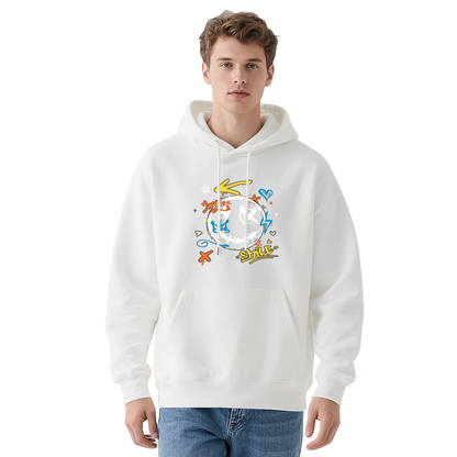 Graffiti Art Smiley Face Street?Style Red Hoodie