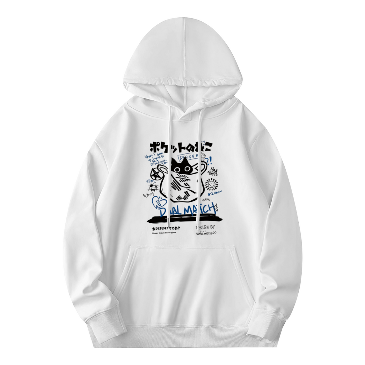 Japanese Graffiti Cat Graphic Hoodie ¨C Urban Street?Style Pullover