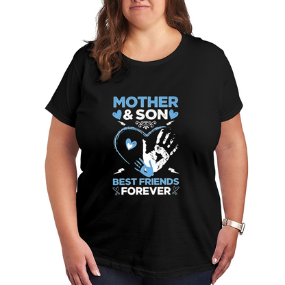 Mother & Son Forever Best Friends Heart Handprint Tee