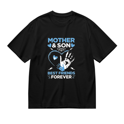 Mother & Son Forever Best Friends Heart Handprint Tee