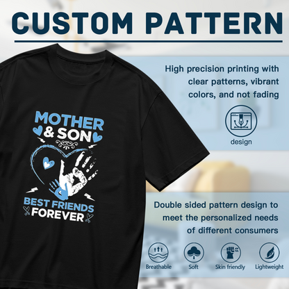 Mother & Son Forever Best Friends Heart Handprint Tee
