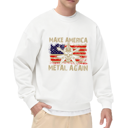 Vintage USA Flag Skull Metal Guitar Sweatshirt