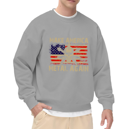 Vintage USA Flag Skull Metal Guitar Sweatshirt
