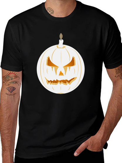 Spooky Pumpkin Candle Graphic Tee - Halloween Shirt