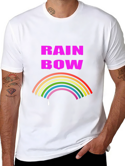 Rainbow Drip Graphic Tee - Stylish Black T-Shirt