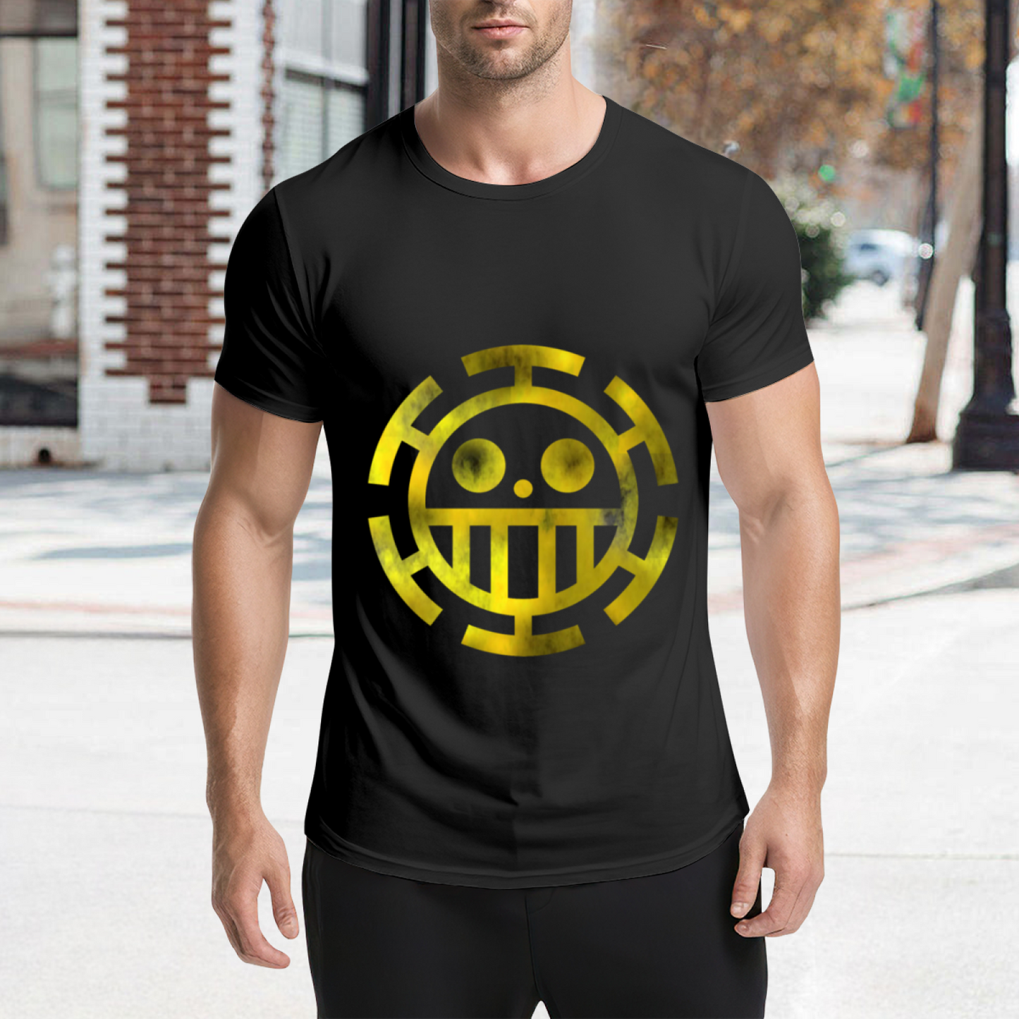 Trafalgar Law Heart Pirates Golden Logo One Piece T-Shirt