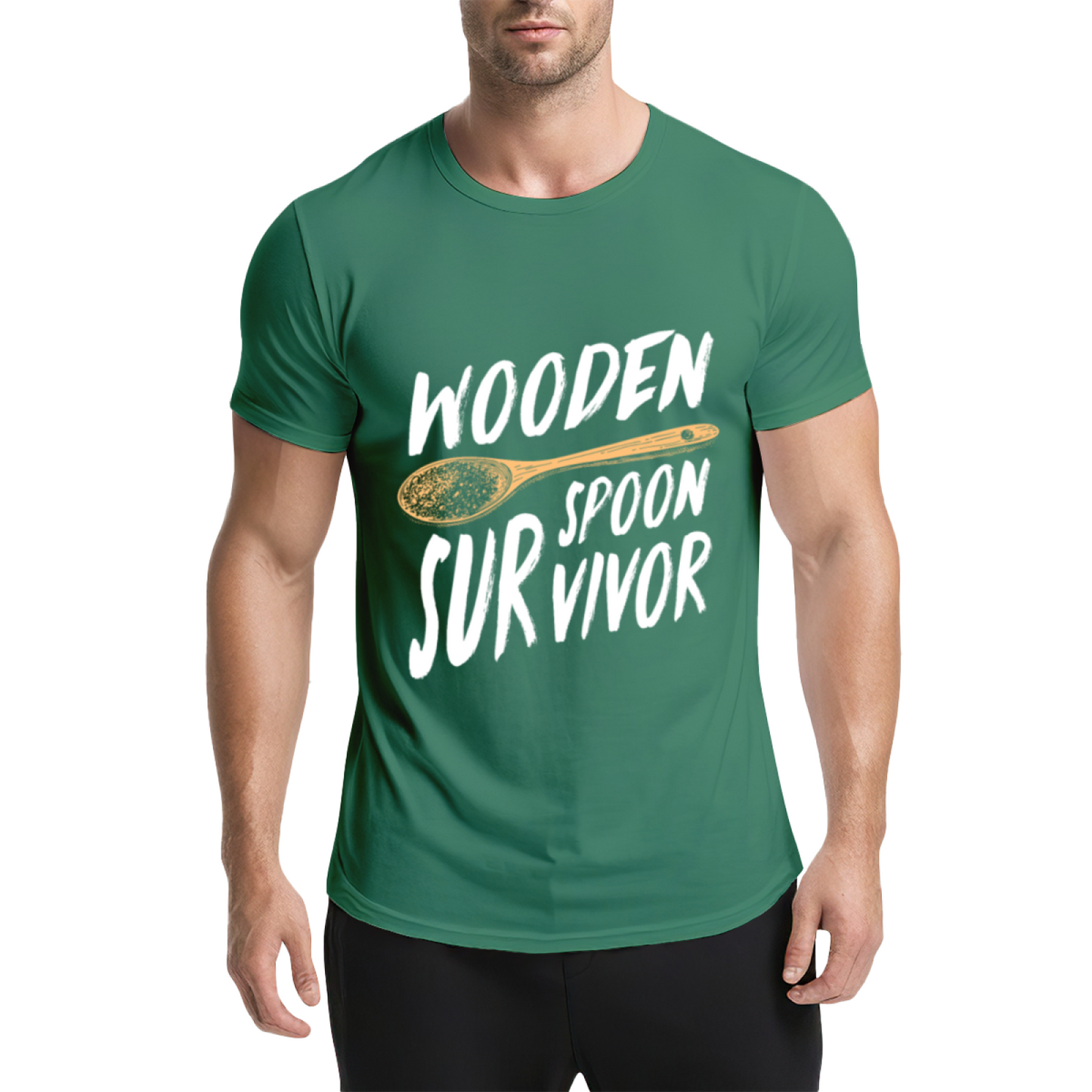 Wooden Spoon Survivor Funny Slogan Casual Tee