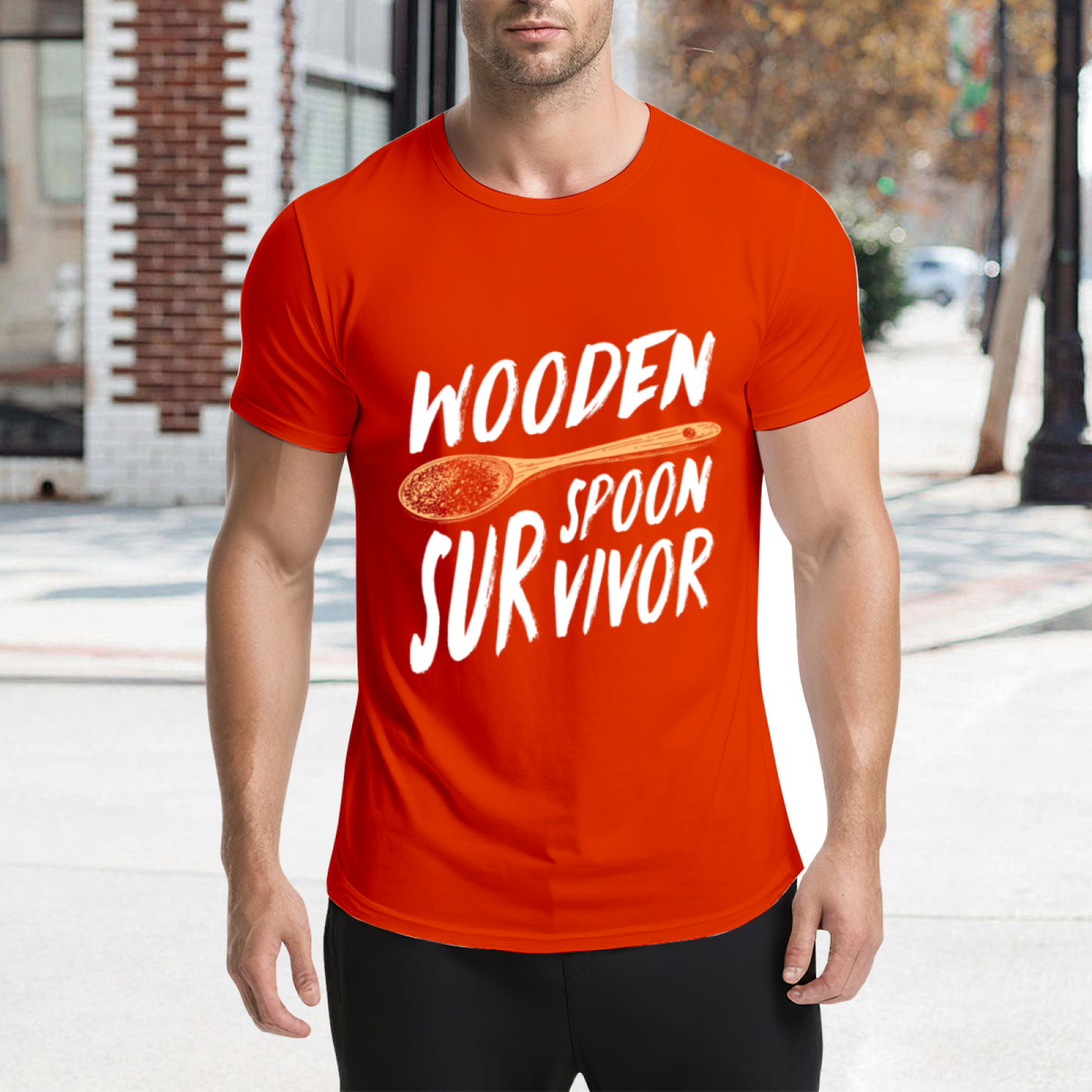Wooden Spoon Survivor Funny Slogan Casual Tee