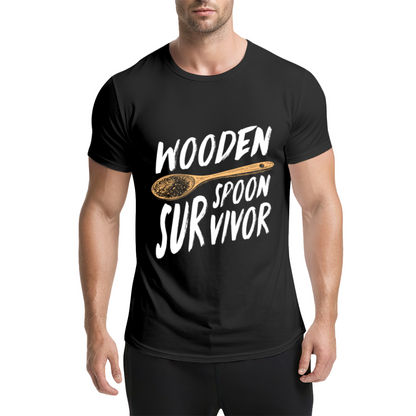 Wooden Spoon Survivor Funny Slogan Casual Tee