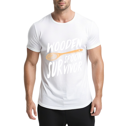 Wooden Spoon Survivor Funny Slogan Casual Tee