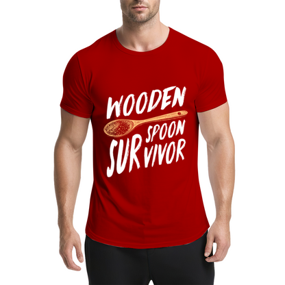 Wooden Spoon Survivor Funny Slogan Casual Tee