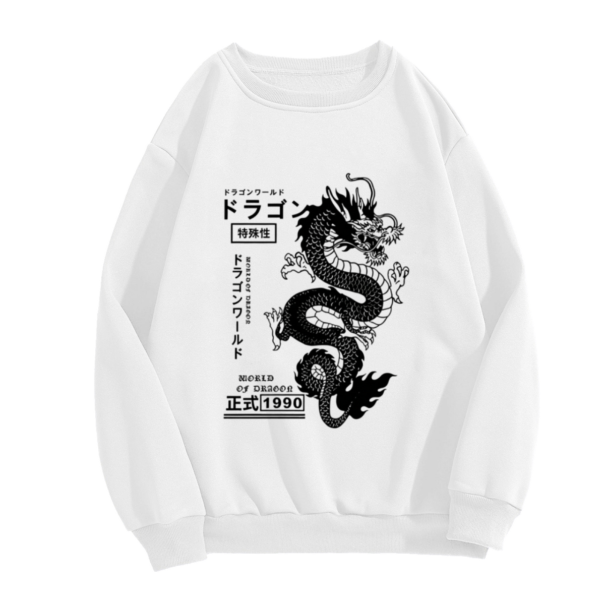 Japanese Dragon Vintage Street Graphic Crewneck Sweatshirt