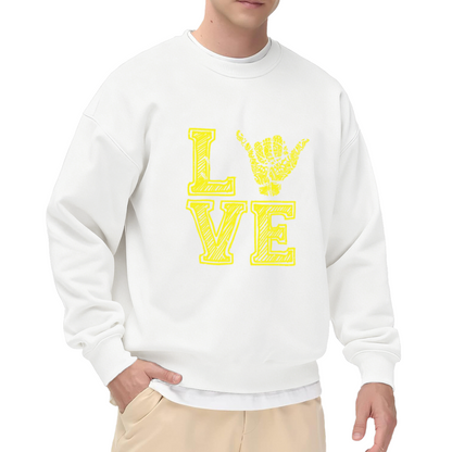 Love Shaka Hand Sign Surfer Vibe Crew Neck Sweatshirt