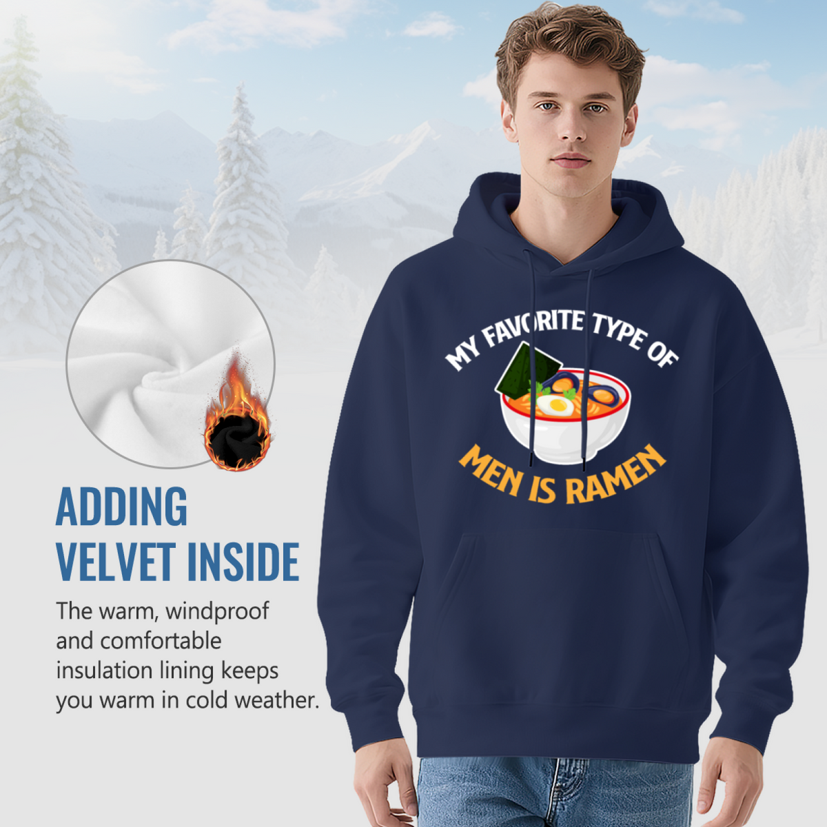Funny Ramen Noodle Pun Unisex Hoodie, Cozy Casual Daily Wear