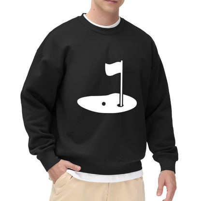 Golf Hole And Flag Golfer Minimal Graphic Crewneck Sweatshirt