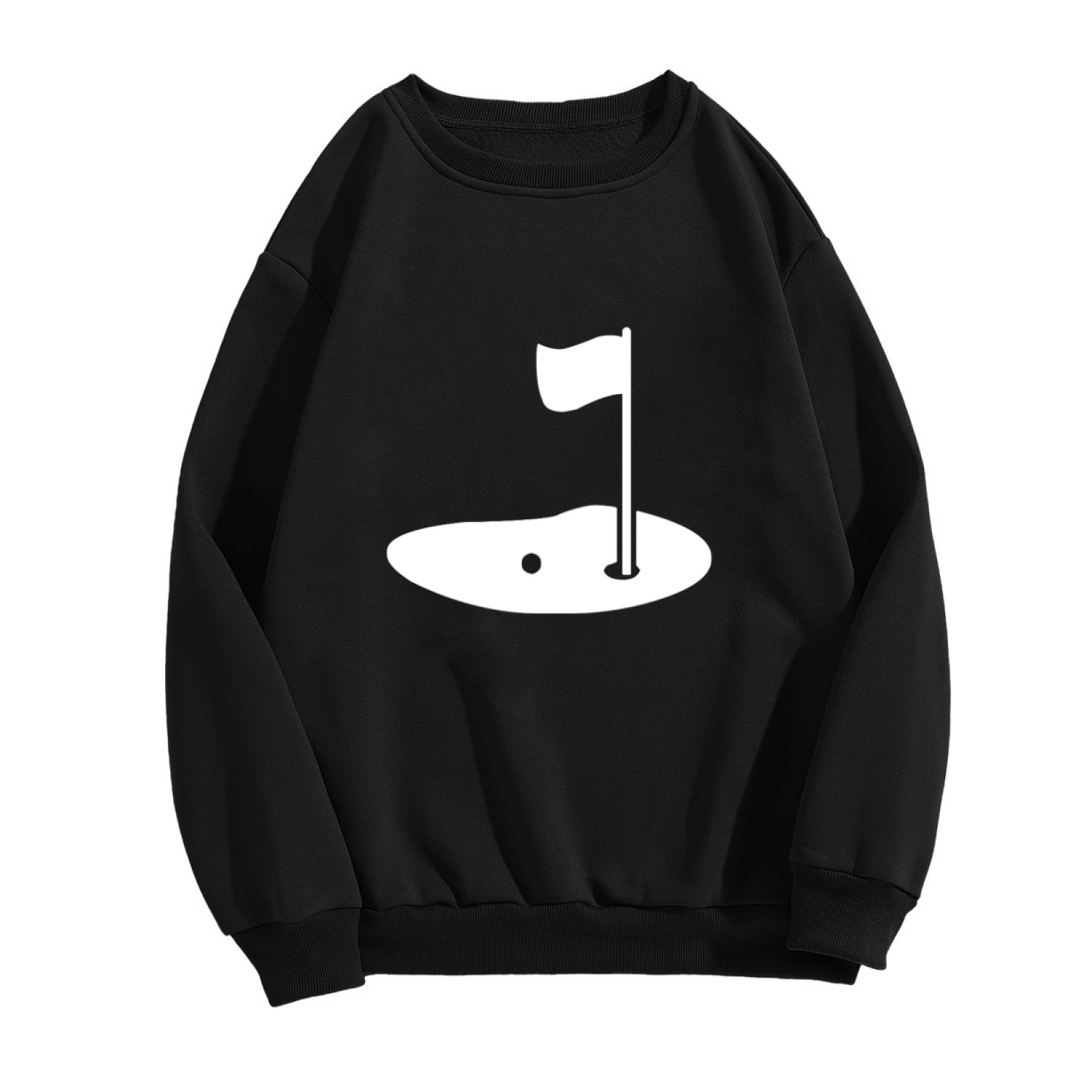 Golf Hole And Flag Golfer Minimal Graphic Crewneck Sweatshirt