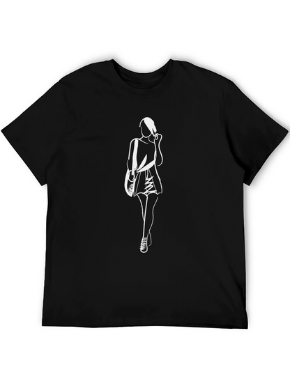 Modern Silhouette Graphic Tee - Black