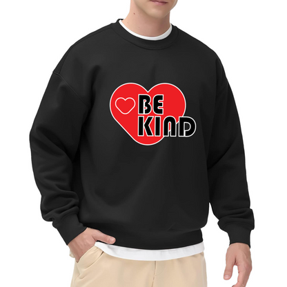 Be Kind Red Heart Positive Vibe Graphic Crewneck Sweatshirt