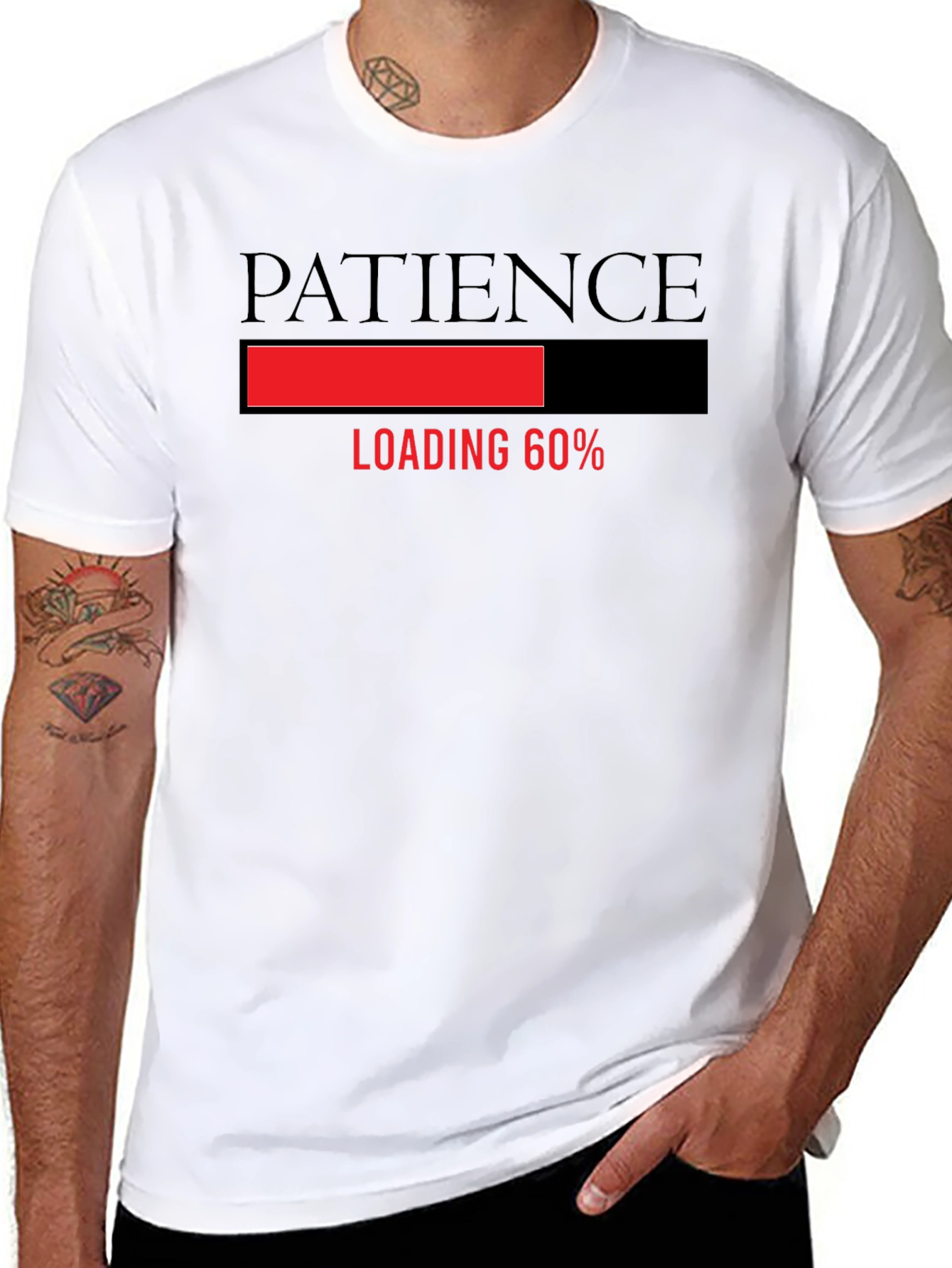 Patience Loading Funny Graphic Tee - Black T-Shirt