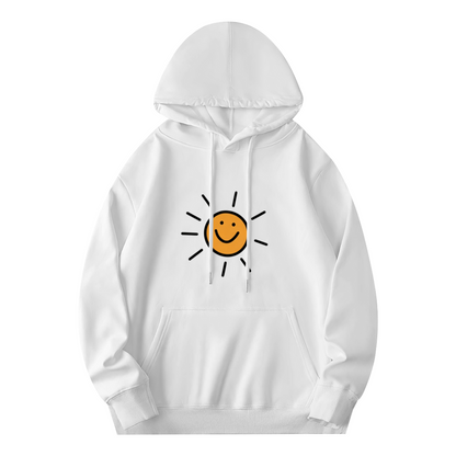 Cheerful Hand?Drawn Sun Smiley Face Casual Hoodie