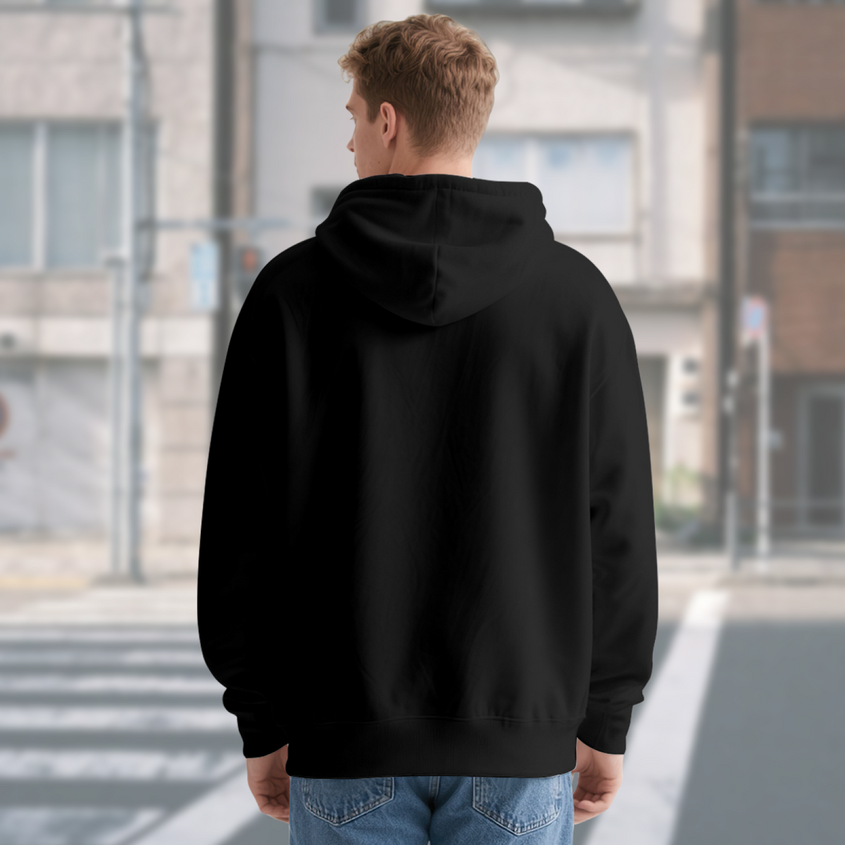 Jesus Freak Mouth Graphic Black Hoodie, Men Street Comfort Hooded Top