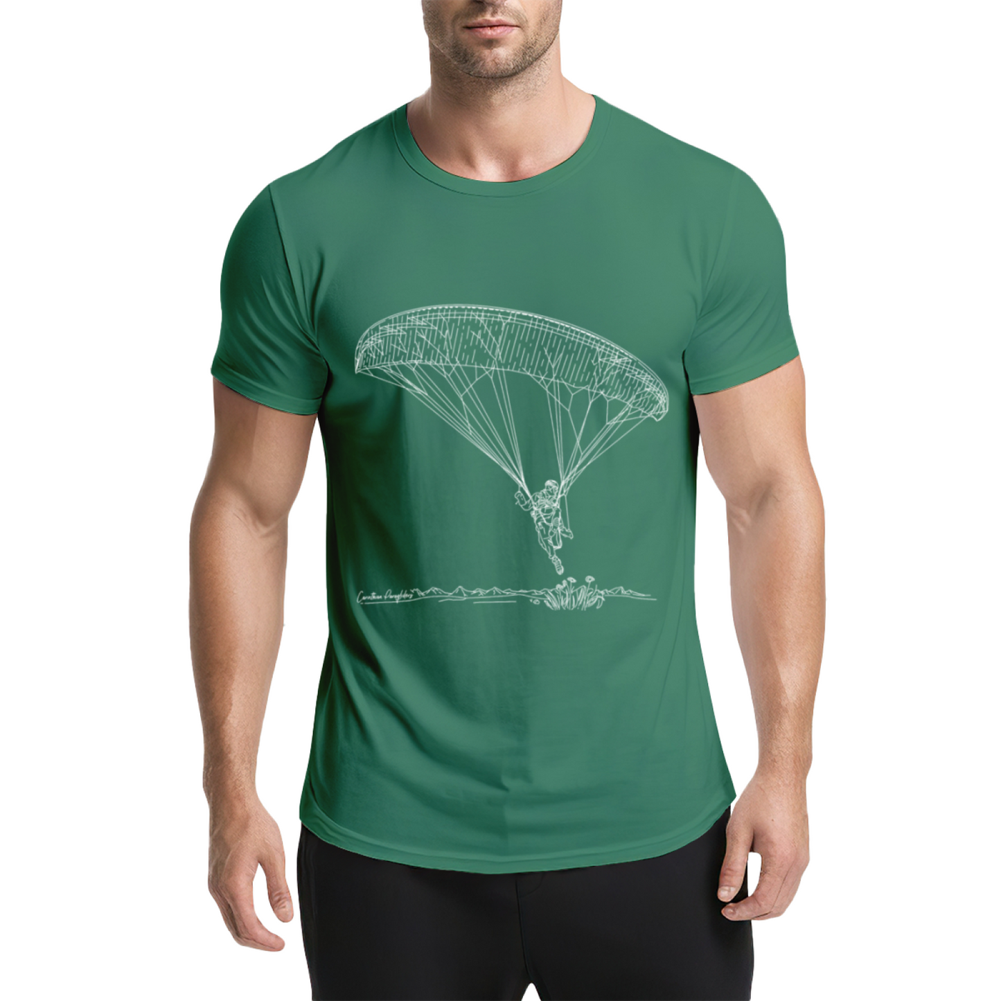 Hand-Drawn Paragliding Outdoor Sports Enthusiast T-Shirt