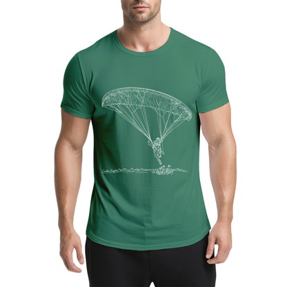 Hand-Drawn Paragliding Outdoor Sports Enthusiast T-Shirt