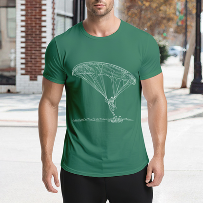 Hand-Drawn Paragliding Outdoor Sports Enthusiast T-Shirt