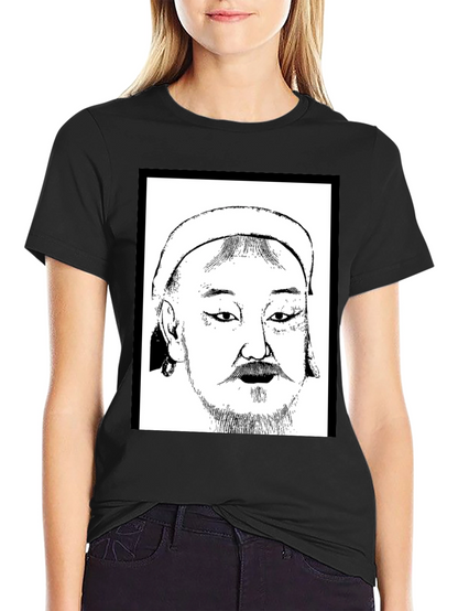 Genghis Khan T-Shirt - Black Cotton Graphic Tee
