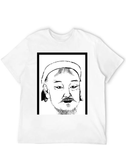 Genghis Khan T-Shirt - Black Cotton Graphic Tee