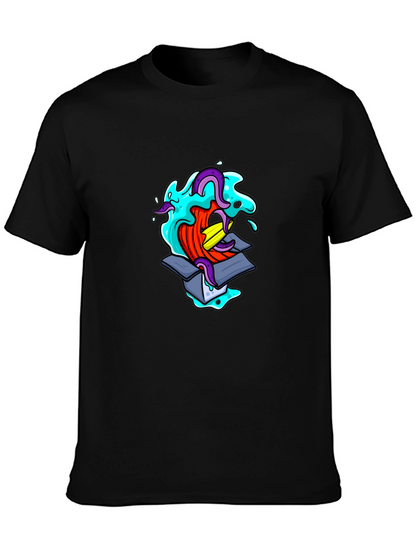 Mens Black Graphic T-Shirt - Box Creature
