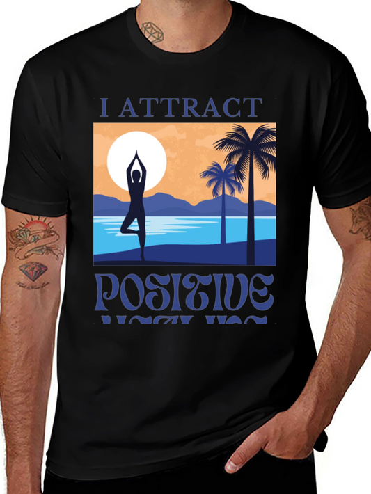 I Attract Positive Yoga Vibes Graphic T-Shirt