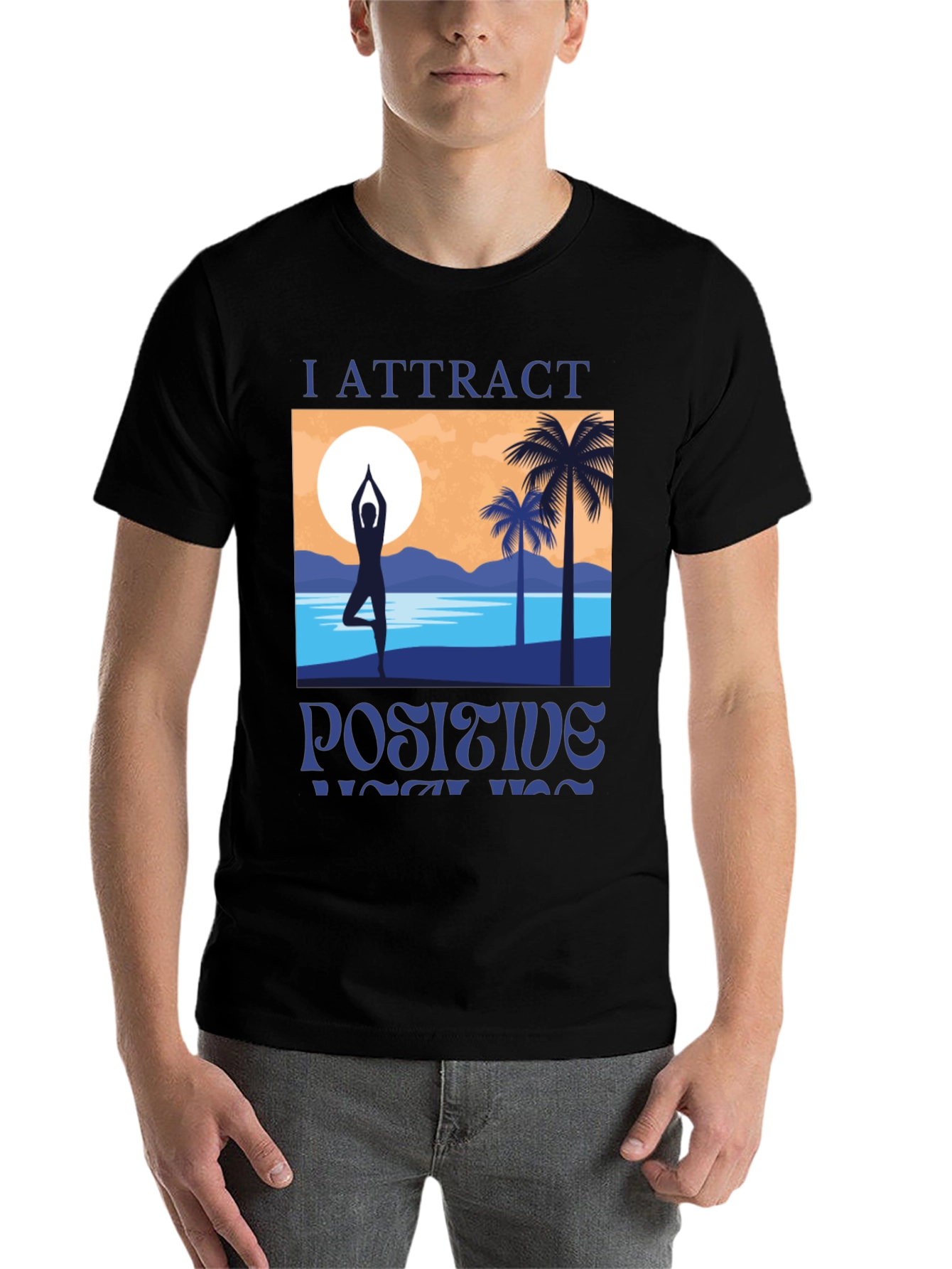 I Attract Positive Yoga Vibes Graphic T-Shirt