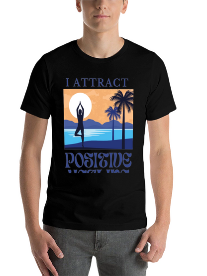 I Attract Positive Yoga Vibes Graphic T-Shirt