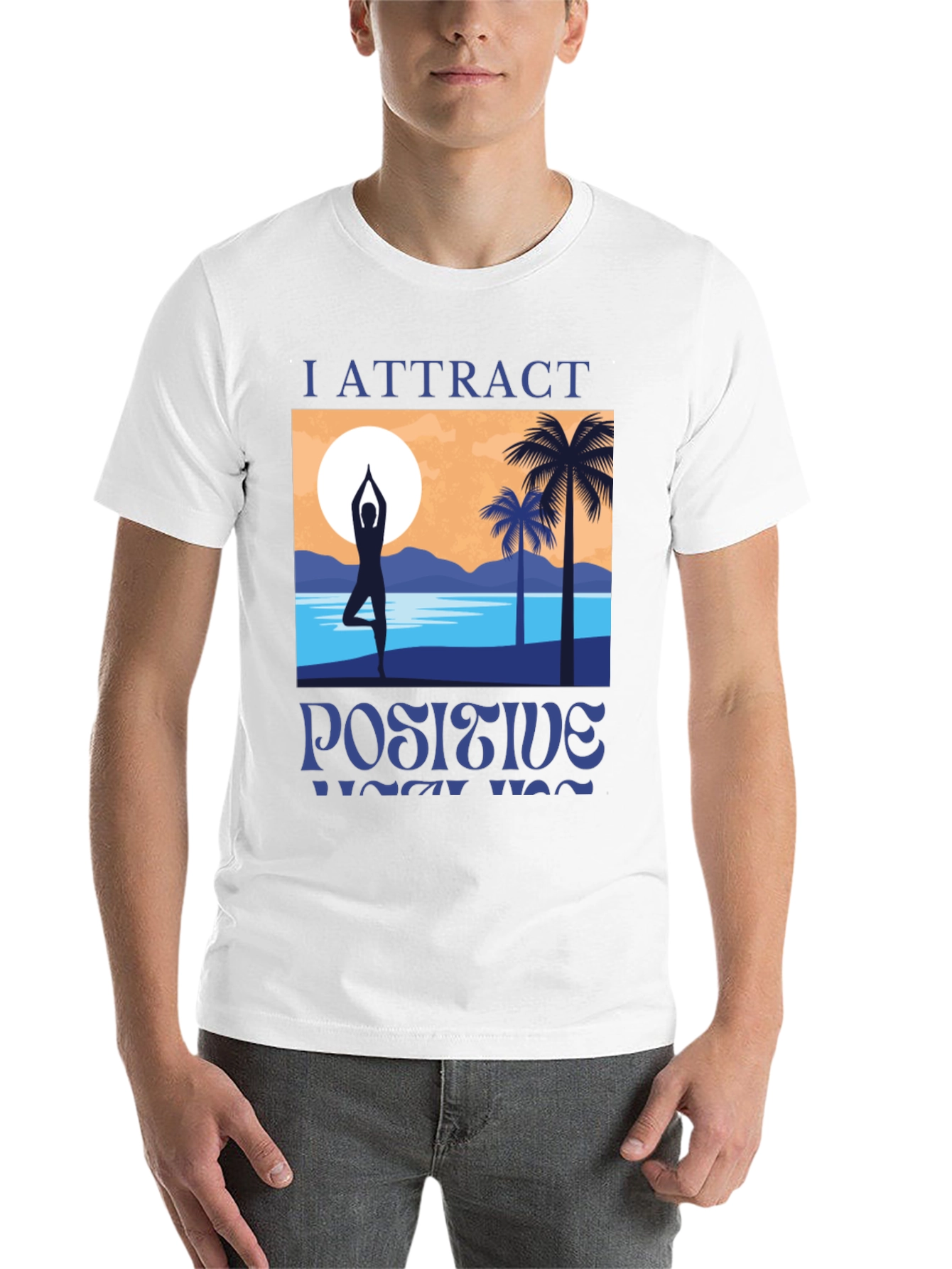 I Attract Positive Yoga Vibes Graphic T-Shirt