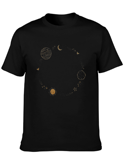 Celestial Orbit Graphic T-Shirt - Black