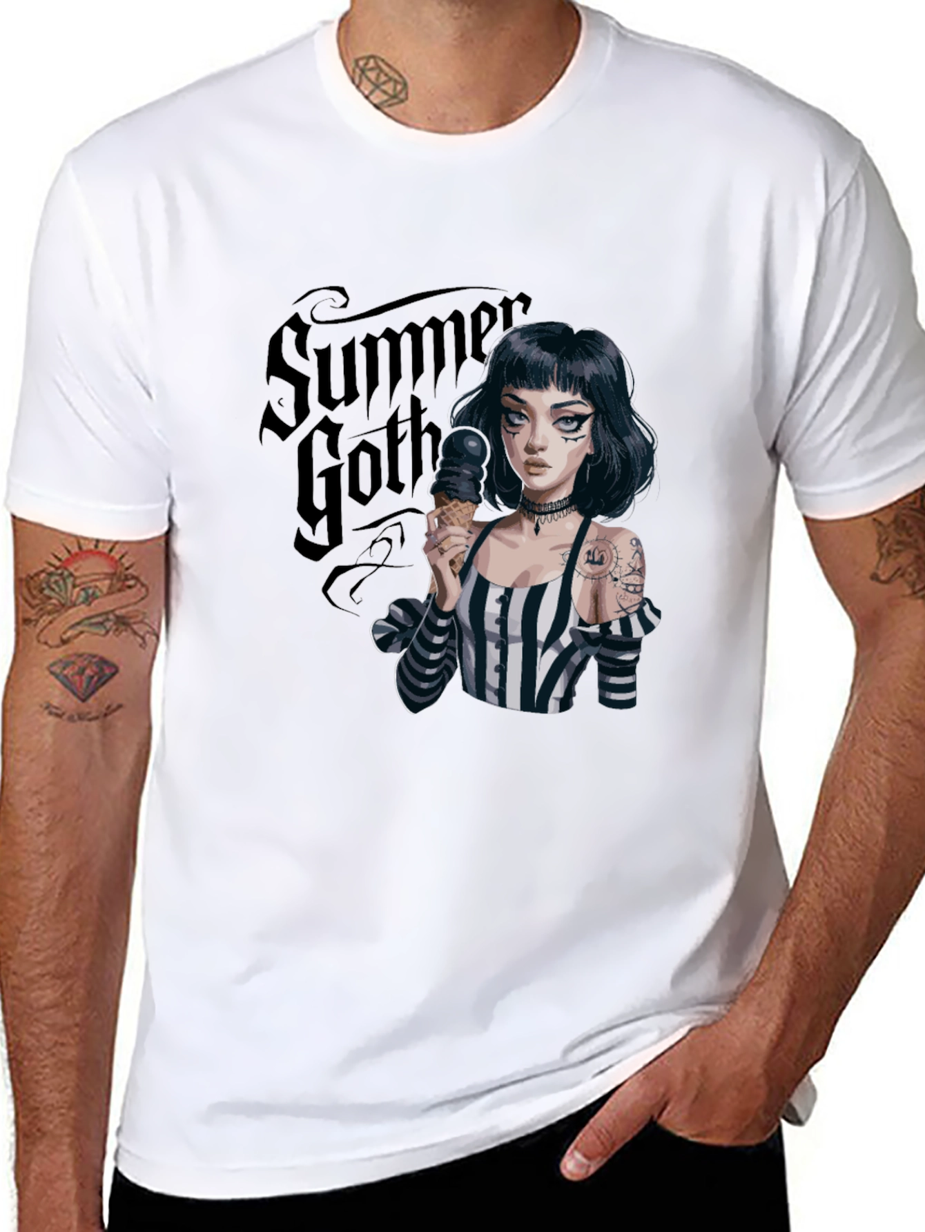 Summer Goth T-Shirt: Ice Cream Girl Tee