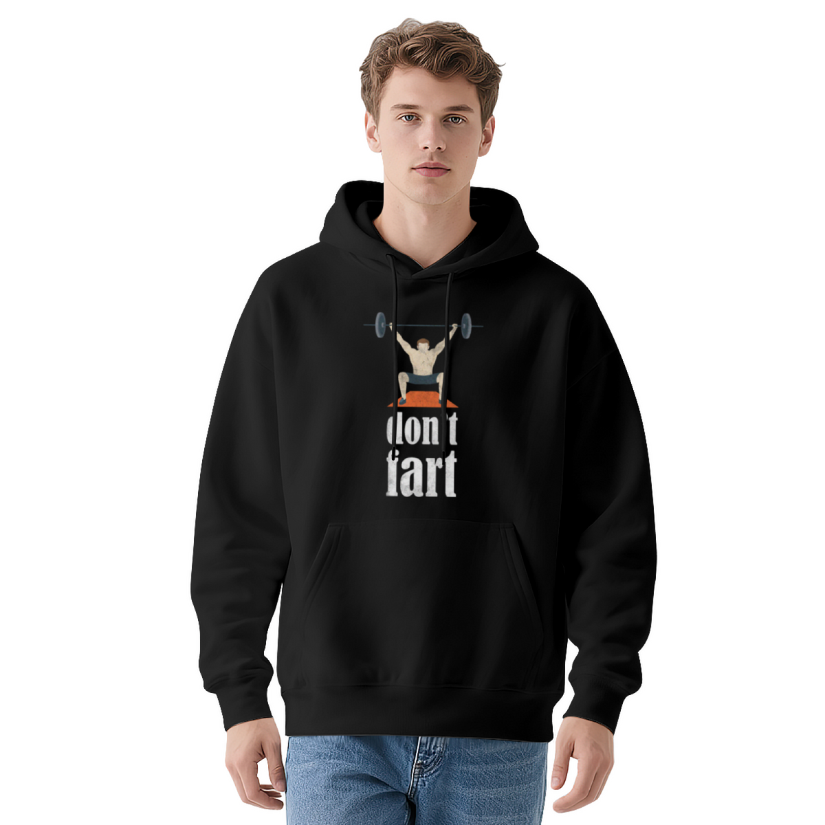 Weightlifting Don¡¯t Fart Funny Gym Mens Hoodie, Comfort Workout Pullover
