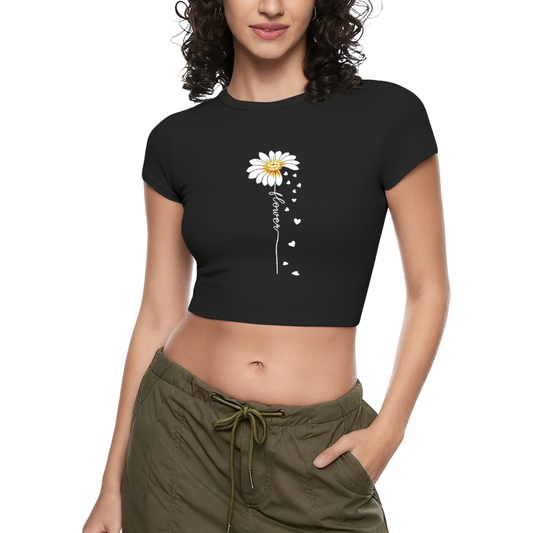 Girls Just Wanna Have Fun Neon Retro White Party Crop Top