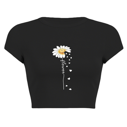 Girls Just Wanna Have Fun Neon Retro White Party Crop Top
