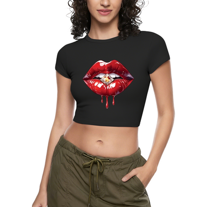 Funny Flamingo TA DA Quote Hot Pink Crop Tee