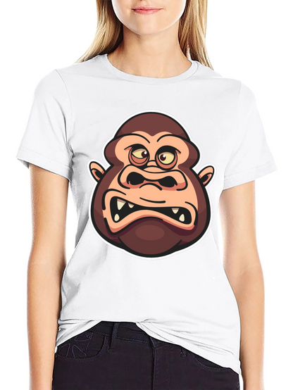 Cartoon Gorilla Graphic Black T-Shirt