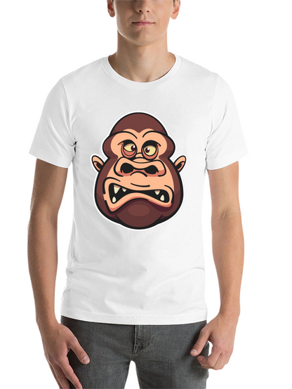 Cartoon Gorilla Graphic Black T-Shirt