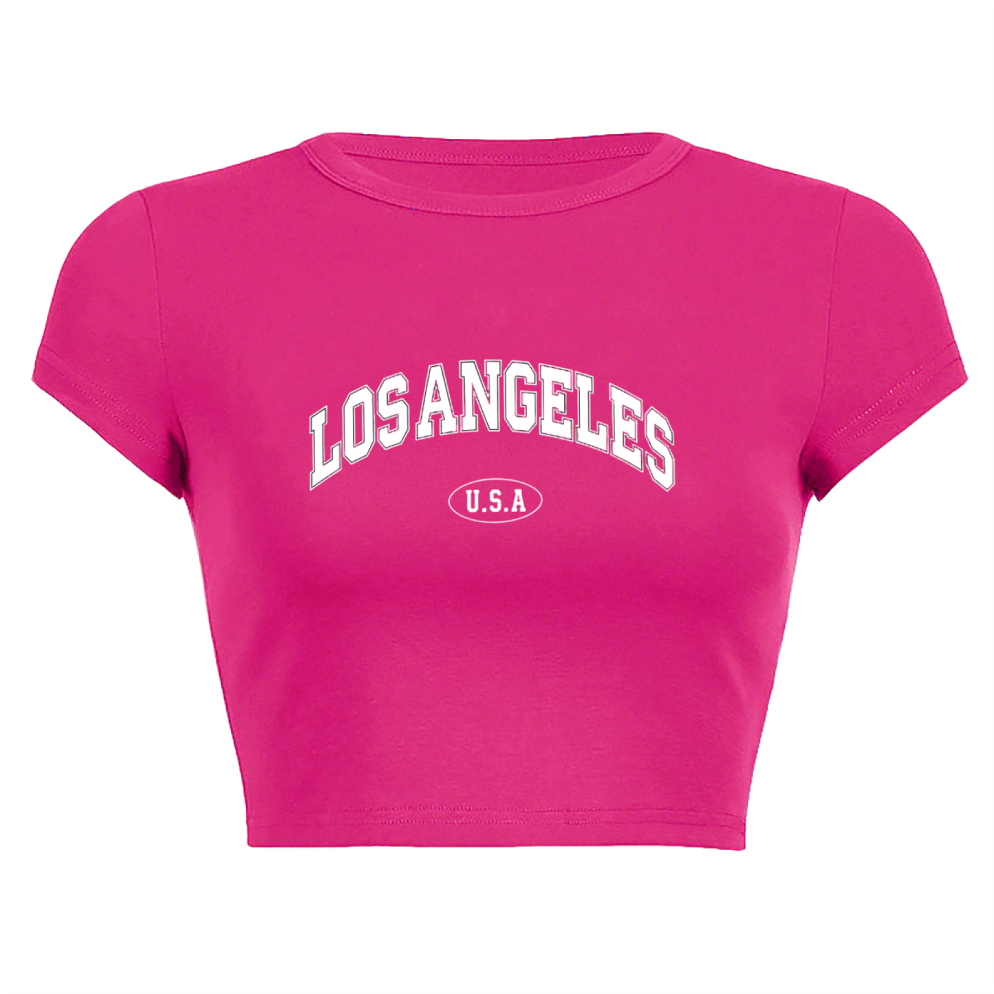 Retro Los Angeles California Varsity Black Crop Top