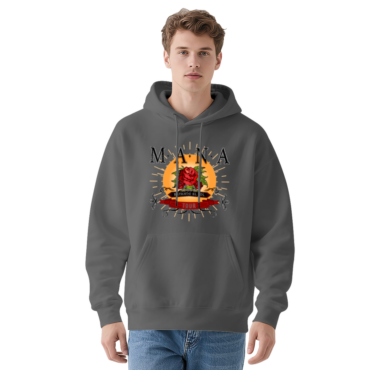 MANA Band Rose Tour Vintage Dark Grey Hoodie, Comfort Retro Music Top